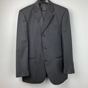 Issimo Vintage 3 Piece Men’s Charcoal Gray Suit 40R 30x29 EUC Jacket Pants Belt